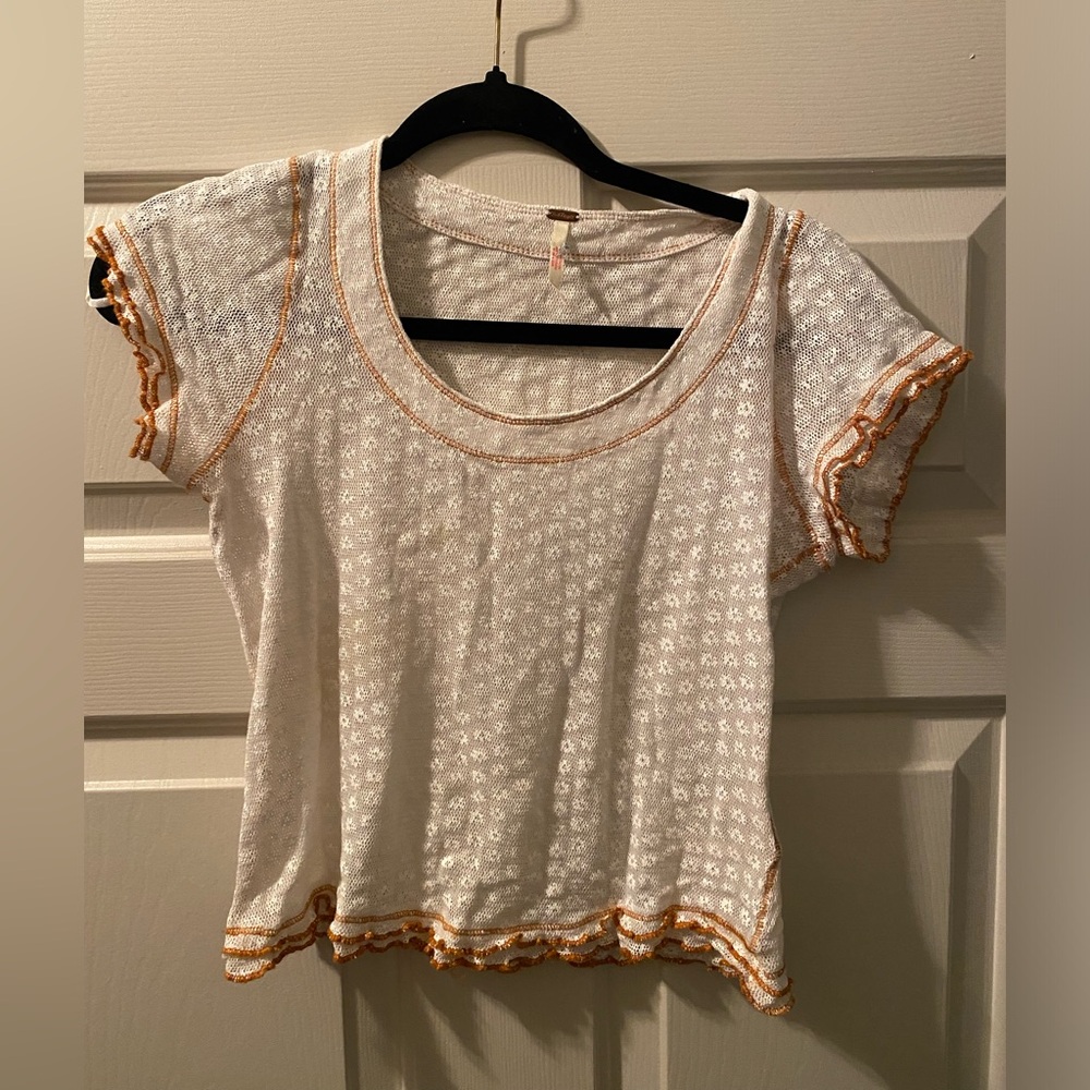 Sheer Floral Lace Free People Crop Top